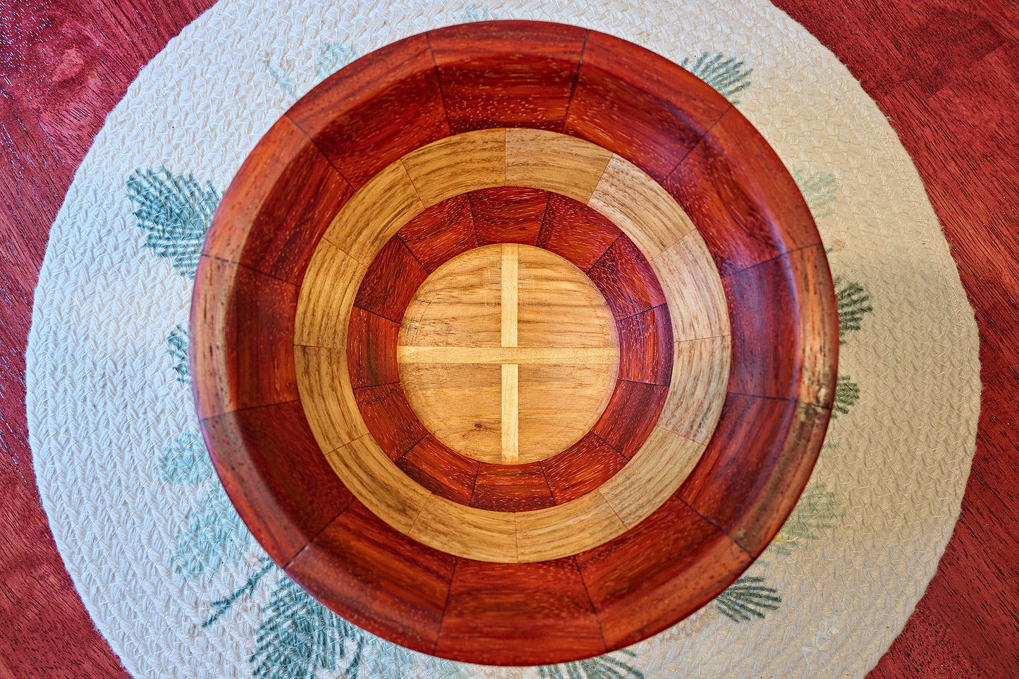 Padauk and Hickory Segmented Bowl (#113)