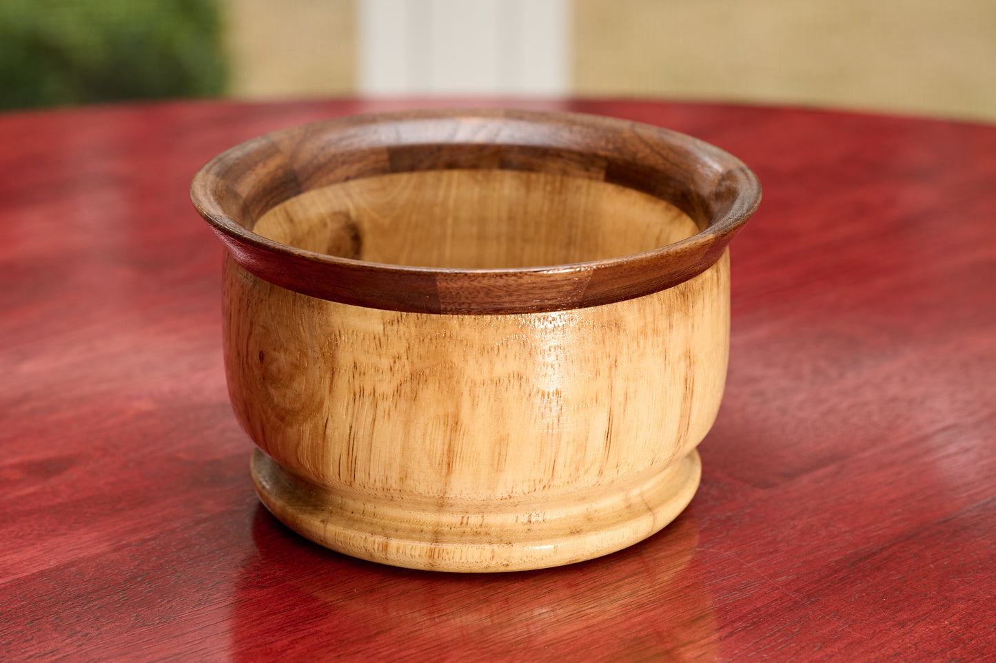 Bowl with Black Walnut  Segmented Top (#118)