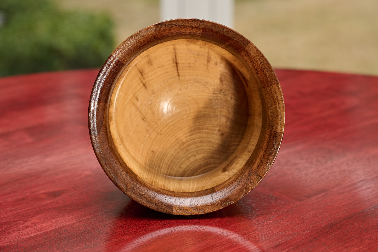 Bowl with Black Walnut  Segmented Top (#118)