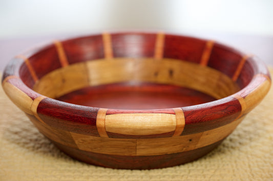 Padauk & Hickory Segmented Bowl with Feature Ring (#114)